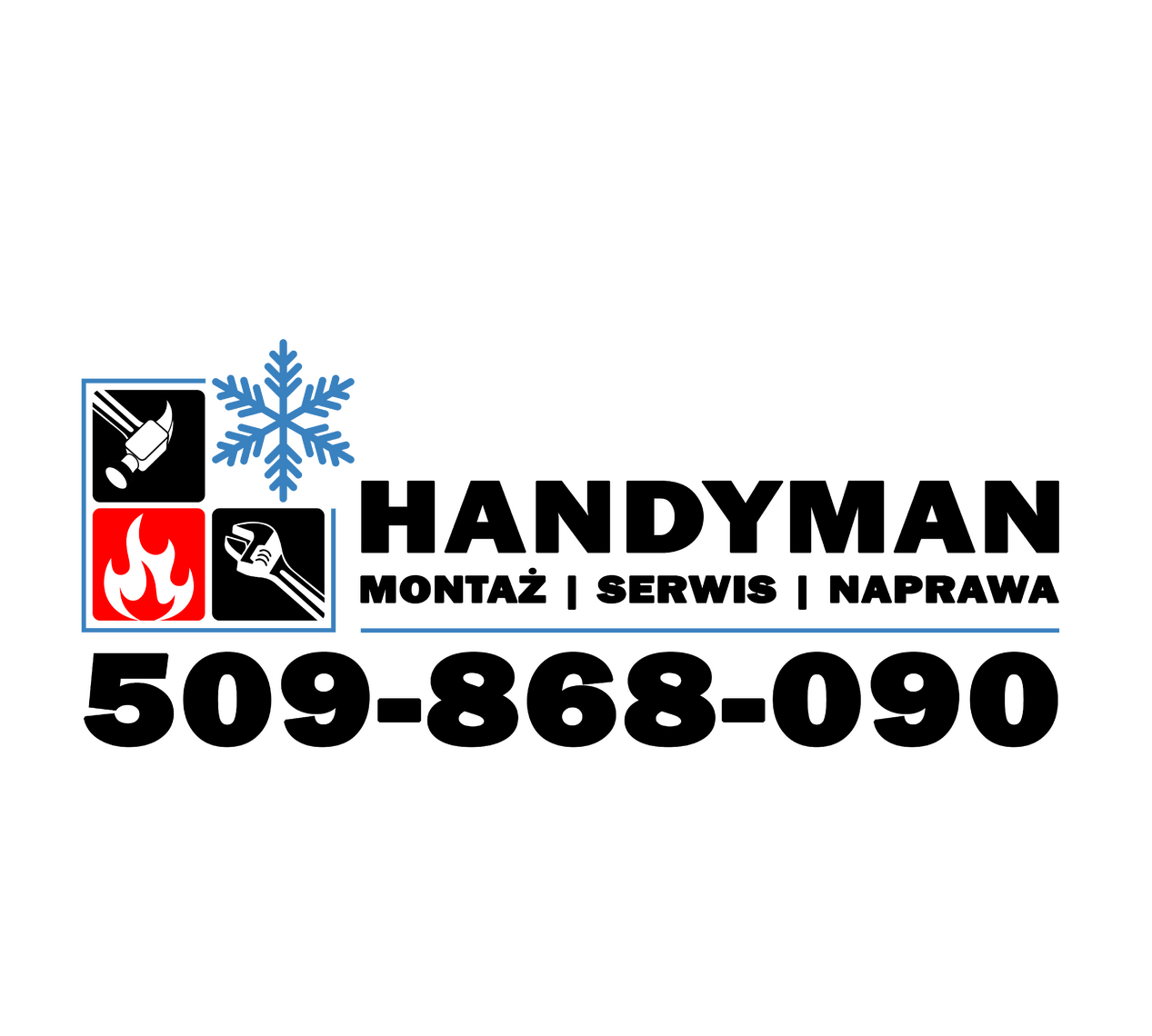 Handyman Bielsko-Biała - motaż, serwis i naprawa klimatyzacji Logo firmy Handyman, zajmującej się montażem, serwisem i naprawą klimatyzacji